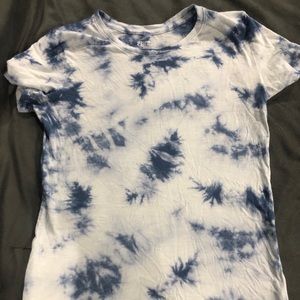 DONATED PINK blue tie dye tshirt